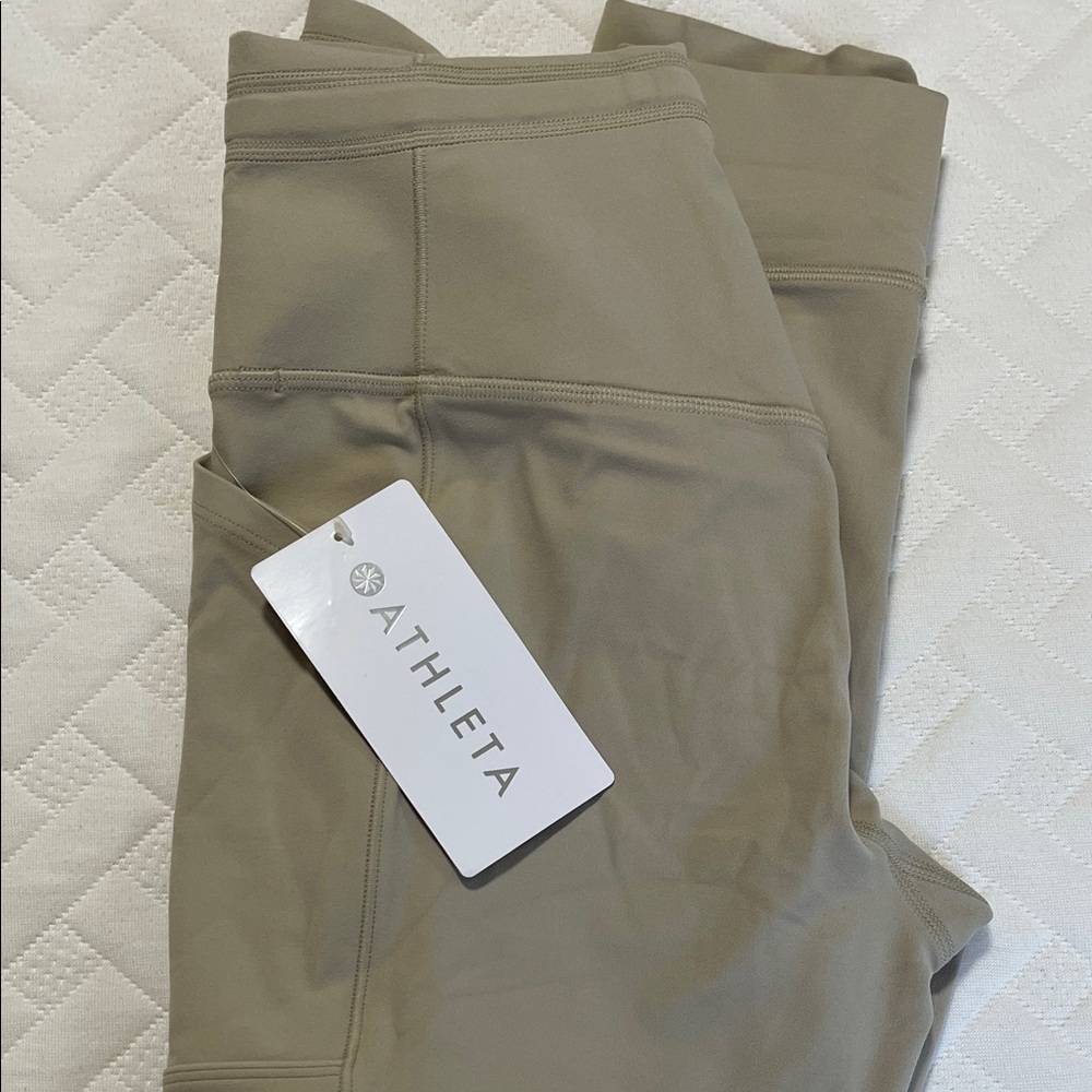Athlete  solution Cargo Tight Cream High-Waisted Leggings - Picture 7 of 7